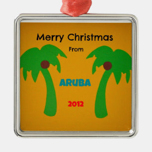 Adorno Metálico Feliz Navidad desde Aruba 2012