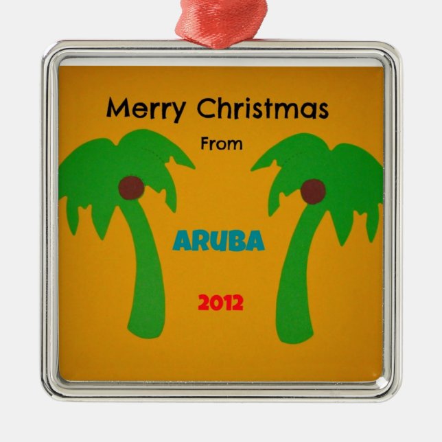 Adorno Metálico Feliz Navidad desde Aruba 2012 (Frente)