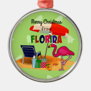 Adorno Metálico Feliz Navidad desde Florida
