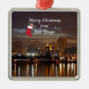 Adorno Metálico Feliz Navidad desde San Diego