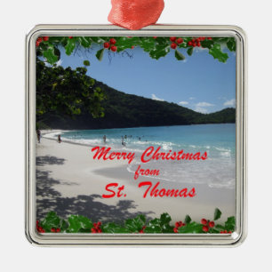 Adorno Metálico Feliz Navidad desde St. Thomas
