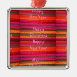 Adorno Metálico Feliz Navidad Feliz Año Nuevo Diseño de Colores