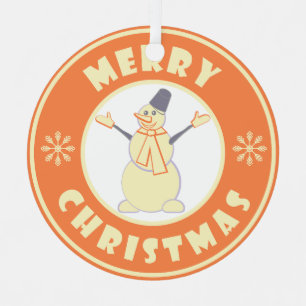 Adorno Metálico Feliz Navidad feliz estilo de café famoso de nieve
