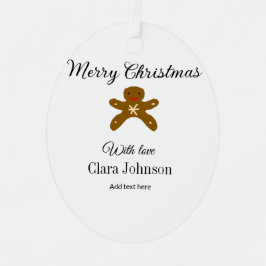 Adorno Metálico Feliz Navidad galletas marrón agregar nombre con a