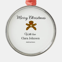 Adorno Metálico Feliz Navidad galletas marrón agregar nombre con a
