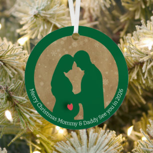 Adorno Metálico Feliz Navidad, mamá y papá nos vemos en 2026