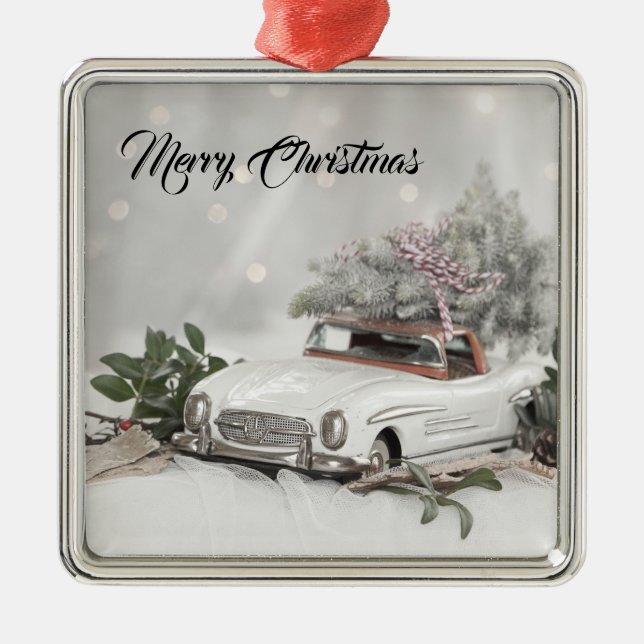 Adorno Metálico Feliz Navidad Mercedes Benz Ornament (Frente)