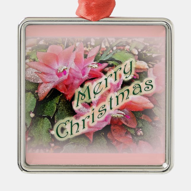 Adorno Metálico Feliz Navidad navideño Cactus Flowers 2 (Frente)