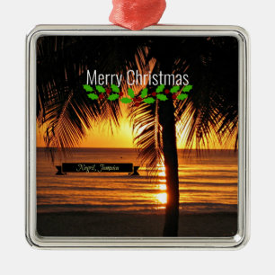 Adorno Metálico Feliz Navidad, Negril, Jamaica,