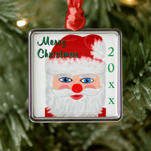 Adorno Metálico Feliz Navidad Papá Noel Año