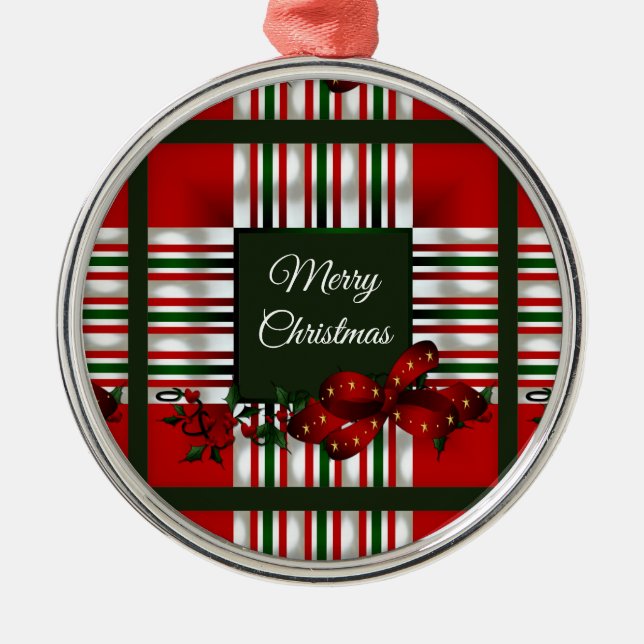 Adorno Metálico Feliz Navidad personalizada (Frente)