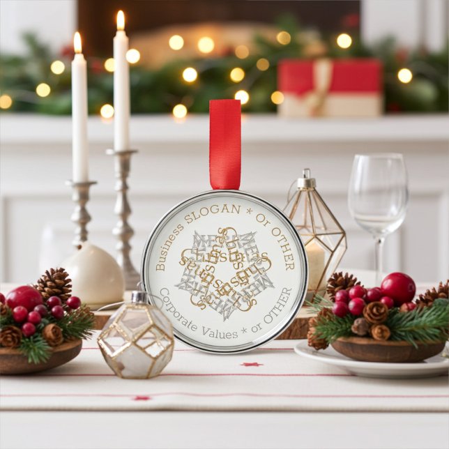 Adorno Metálico Feliz navidad personalizada para empresas (Subido por el creador)