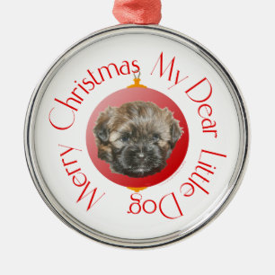 Adorno Metálico Feliz Navidad Querido pequeño perro rescatado