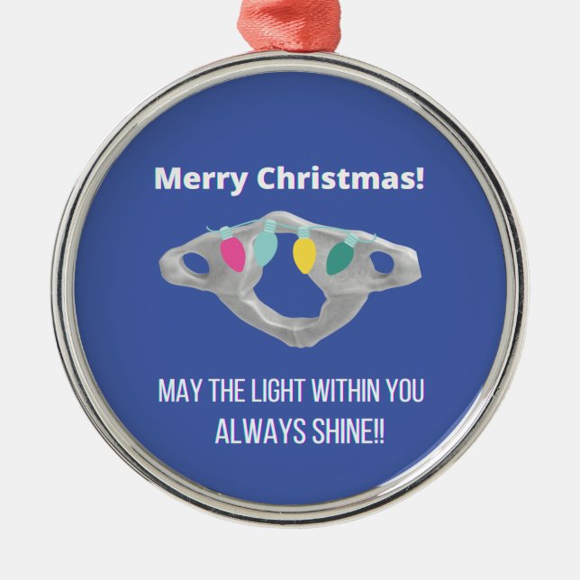 Adorno Metálico ¡Feliz Navidad quiropráctico! (Frente)