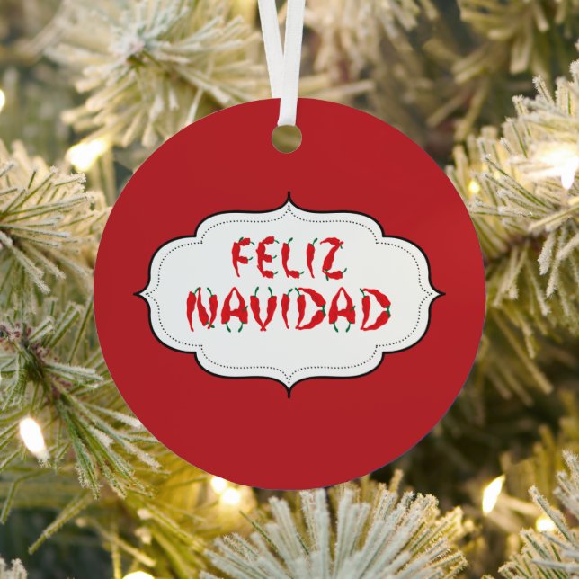Adorno Metálico Feliz Navidad rojo Chile (in situ)