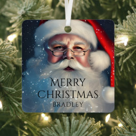 Adorno Metálico Feliz Navidad Santa Festividad de Invierno