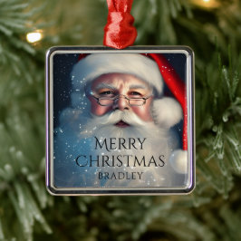 Adorno Metálico Feliz Navidad Santa Festividad de Invierno