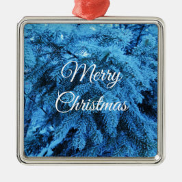 Adorno Metálico Feliz Navidad Snowy Forest Spruce Festix