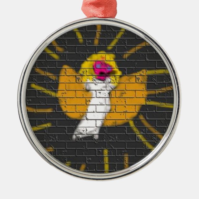 Adorno Metálico Feliz Navidad Sun Moon Angel, arte de los niños :) (Frente)