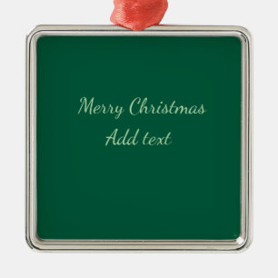 Adorno Metálico Feliz Navidad verde plano fondo solo vacaciones