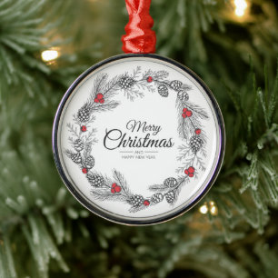 Adorno Metálico Feliz Navidad y próspero año nuevo