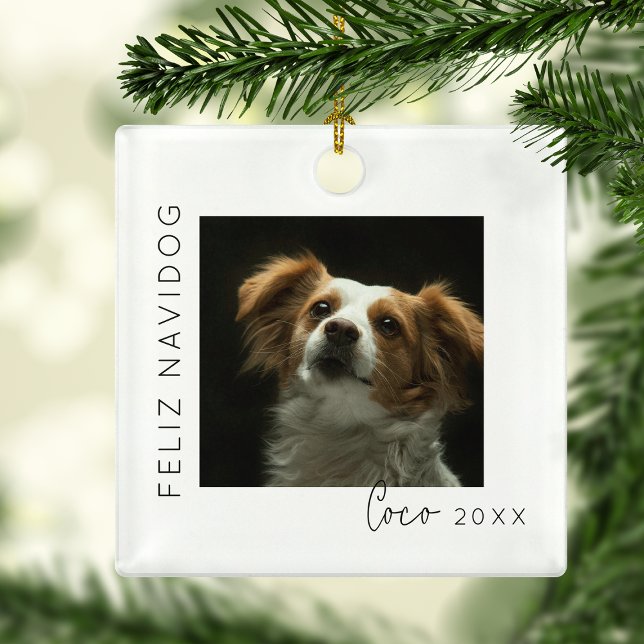 Adorno Metálico Feliz Navidog | Árbol de Navidad de foto mascota (Subido por el creador)
