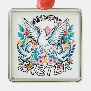 Adorno Metálico Feliz Pascua