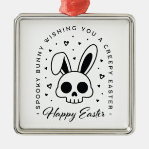 Adorno Metálico Feliz Pascua conejo espeluznante tema de fiesta es