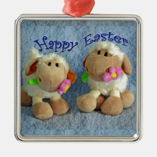 Adorno Metálico Feliz Pascua Lambs