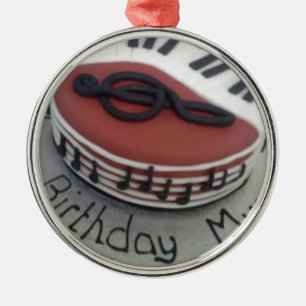 Adorno Metálico Feliz pastel de mamá de cumpleaños