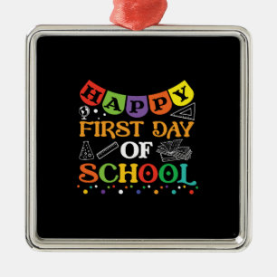 Adorno Metálico Feliz Primer Día De La Escuela