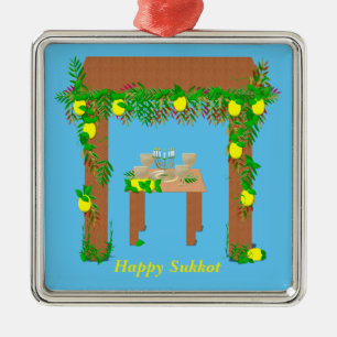 Adorno Metálico Feliz Sukkot, personalizado