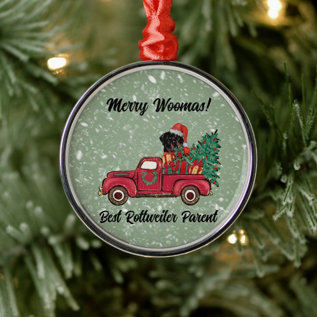 Adorno Metálico ¡Feliz Woofmas! La mejor madre de Rottweiler perso (Árbol)