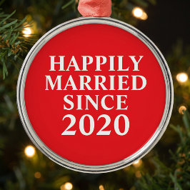 Adorno Metálico Felizmente Casados Desde Parejas Personalizadas
