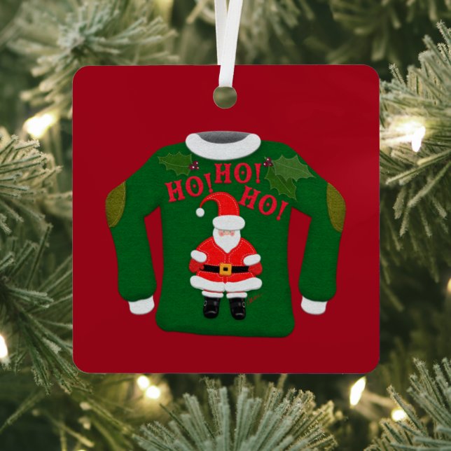 Adorno Metálico Felt Look Tacky Navidades Sweater (in situ)