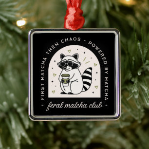 Adorno Metálico Feral matcha club raccoon divertido animal salvaje