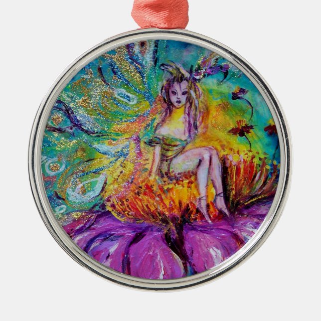 Adorno Metálico FERIA EN LA NOCHE VIBRANTE Gema AZUL SAFIRE (Frente)