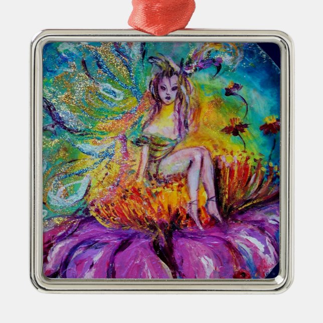 Adorno Metálico FERIA EN LA NOCHE VIBRANTE Gema AZUL SAFIRE (Frente)