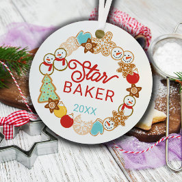 Adorno Metálico Feriado de las cookies de Star Baker Navidades