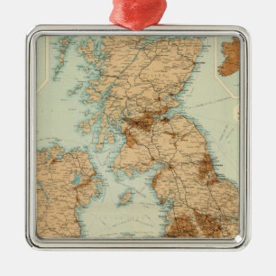 Adorno Metálico Ferrocarriles de las islas británicas y mapa