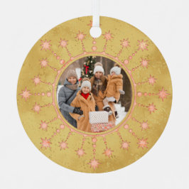 Adorno Metálico Festive Christmas Star: Pink and Gold Photo
