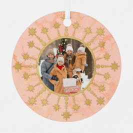 Adorno Metálico Festive Christmas Star: Pink and Gold Photo