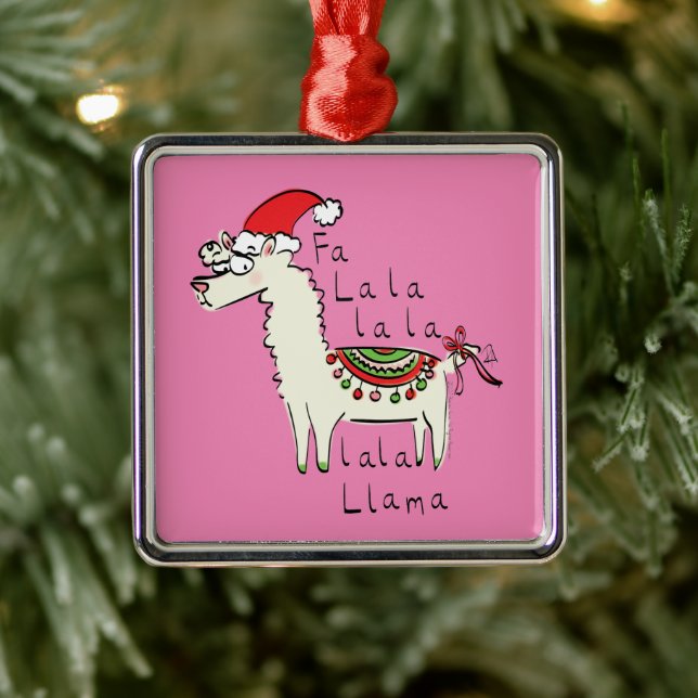 Adorno Metálico Festividad de los Navidades de Llama Cute (Árbol)