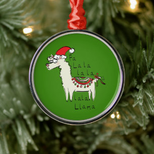 Adorno Metálico Festividad de los Navidades de Llama Cute