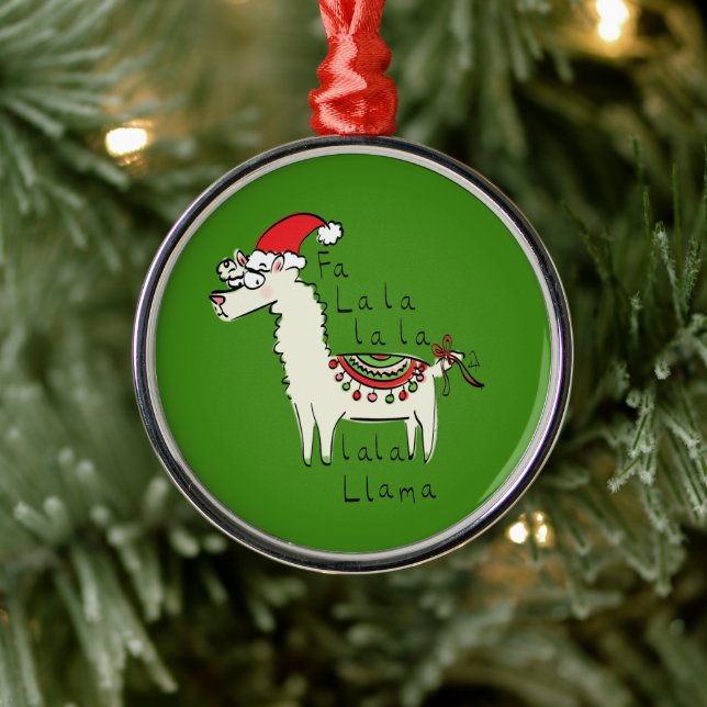 Adorno Metálico Festividad de los Navidades de Llama Cute (Árbol)