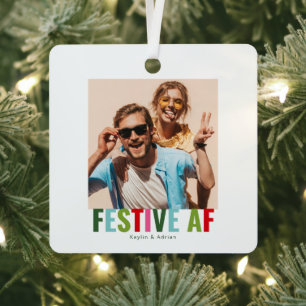 Adorno Metálico Festividad de Navidades de fotografía divertida AF