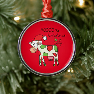 Adorno Metálico Festividad de Navidades Personalizados de vacas di