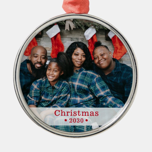 Adorno Metálico Festividad fotográfica de familia personalizado (Frente)