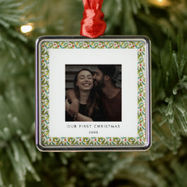 Adorno Metálico Festividad nuestra primera foto de Navidad