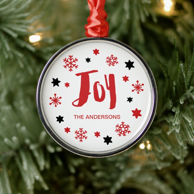 Adorno Metálico Festividad Roja de Alegría de moda (Árbol)